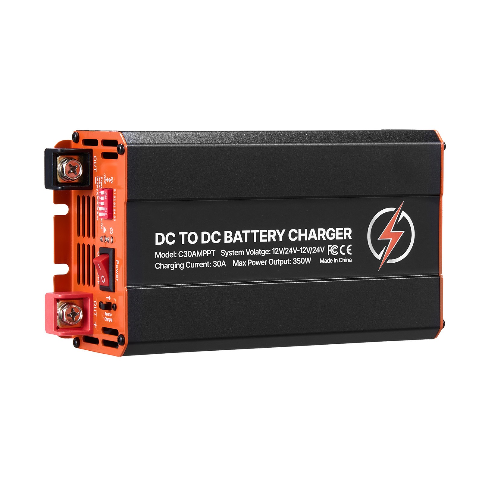 Uimoso 12V 30A DC to DC Battery Charger 350W On-Board Battery Charger with MPPT