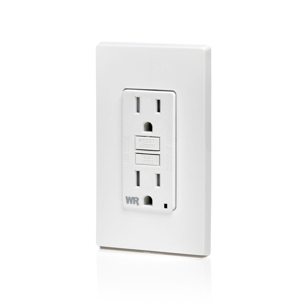 Leviton GFCI Weather-Resistant Outlet, 15 Amp, Self Test, 15 amp, White