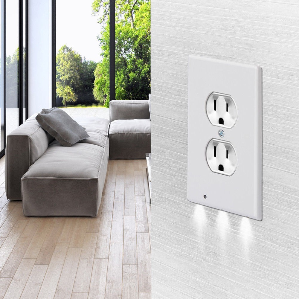 5 PCS / 10PCS Outlet Night Light with Built-In LED Light White / Black Duplex