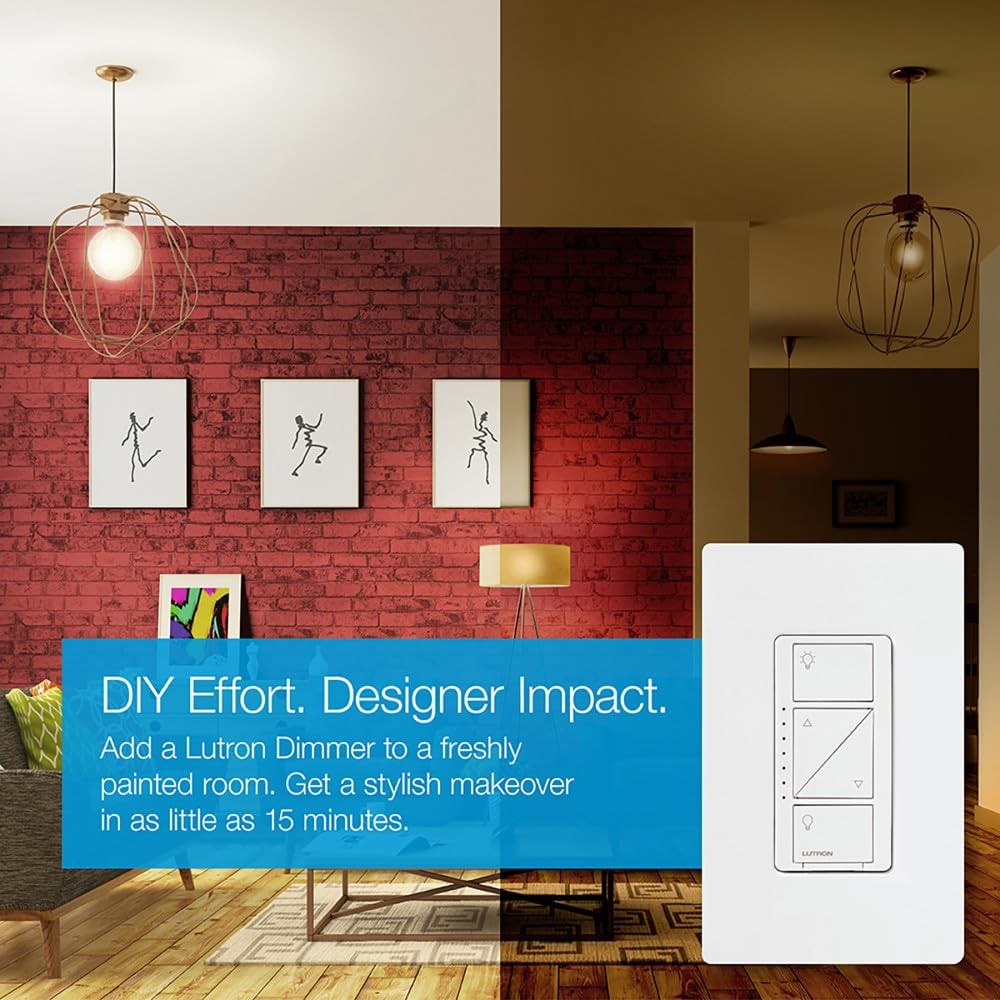 Lutron Caseta Original Smart Dimmer Switch (Lutron Hub 1 Pack, Black
