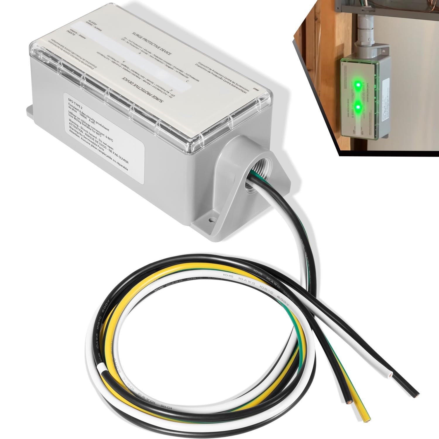 FS100 Whole House Surge Protection Device Rated for 100,000 Amps 120/240V Load