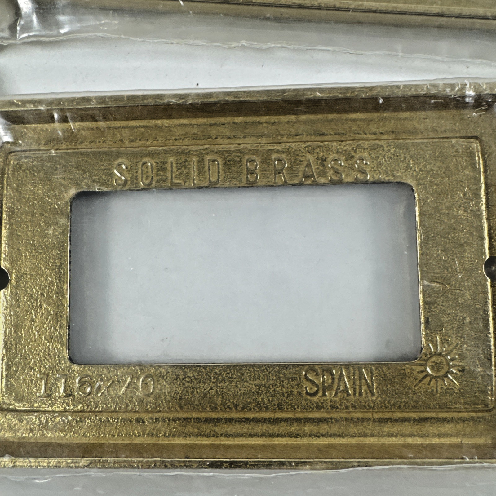 2x Vintage 1980s Blue Chip SOLID BRASS Switch Plate Covers Rectangle Opening