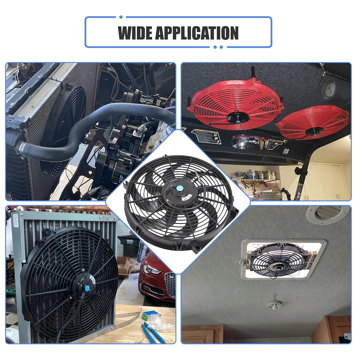 14 Inch Slim Fan Push Pull Electric Radiator Cooling Fan Universal High Performa