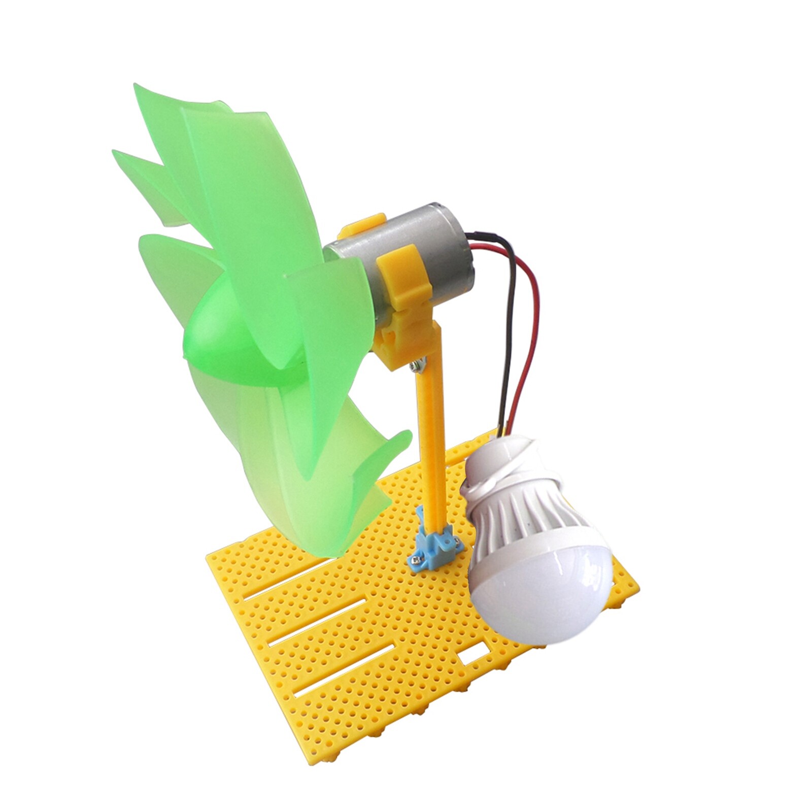DIY 12CM Mini Wind-Turbine Motor Blades Bulb Power Energy Alternative Generator