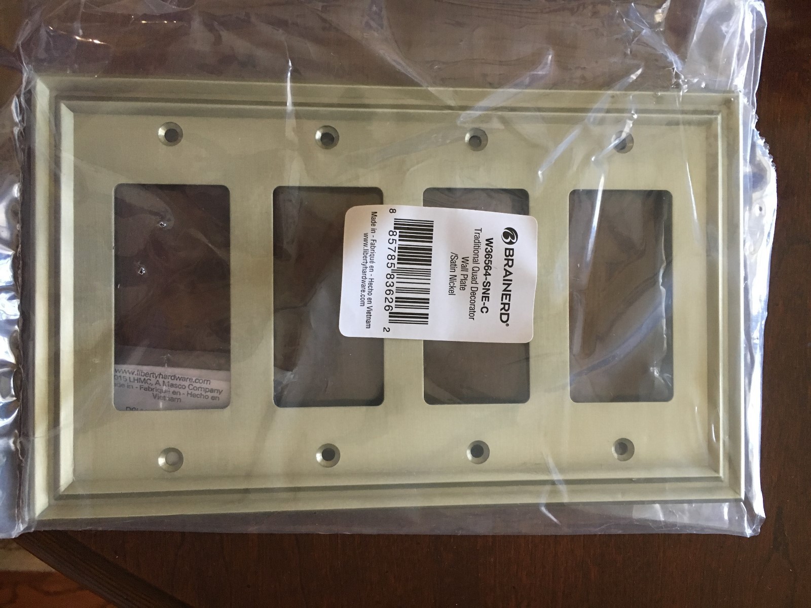 BRAINERD TRADITIONAL QUAD DECORATOR SATIN NICKEL PLATE W36564-SNE-C FREE SHIP