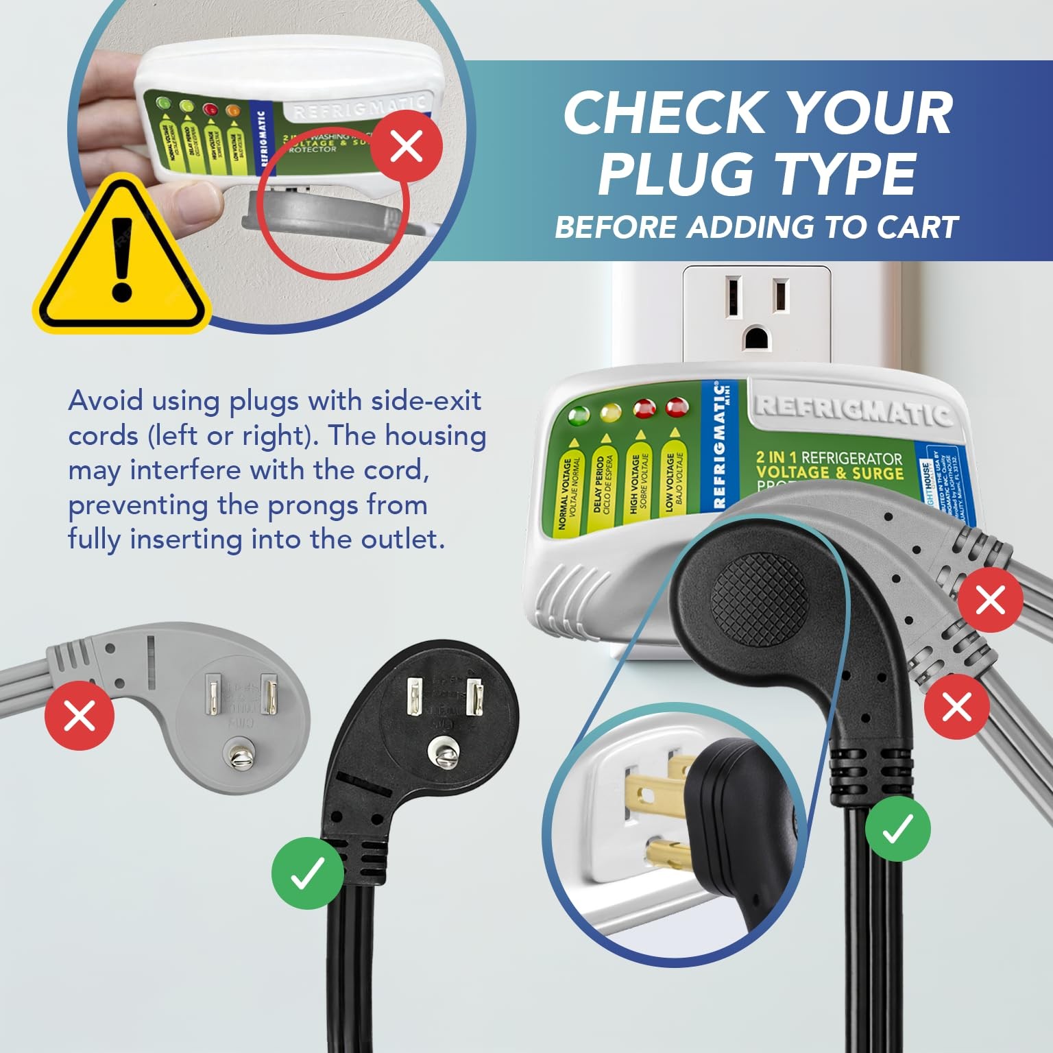 Refrigmatic WS-36300 Electronic Surge Protector for Refrigerator Up to 27 cu. ft