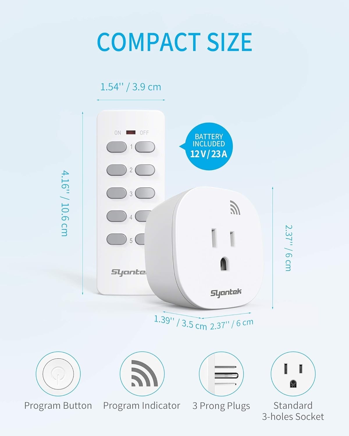 Syantek Remote Control Outlet 100 Foot Range