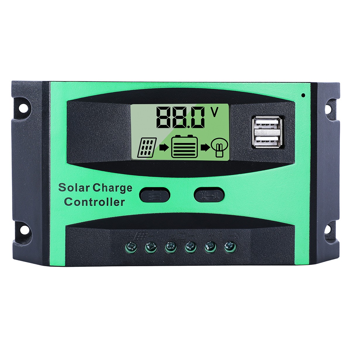 30A Solar Panel Battery Charge Controller 12V/24V LCD Regulator Auto Dual USB US