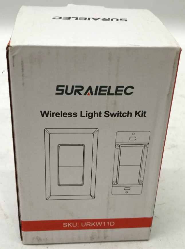 NEW Open Box SURAIELEC Wireless Light Switch and Receiver Kit URKW11D N2172 C9