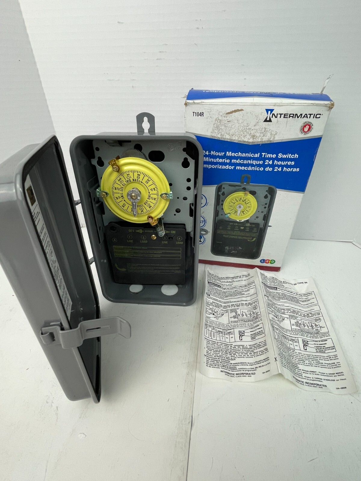 Intermatic 24 Hour Mechanical Time Switch Dial Time Switch Outdoor T104R USED