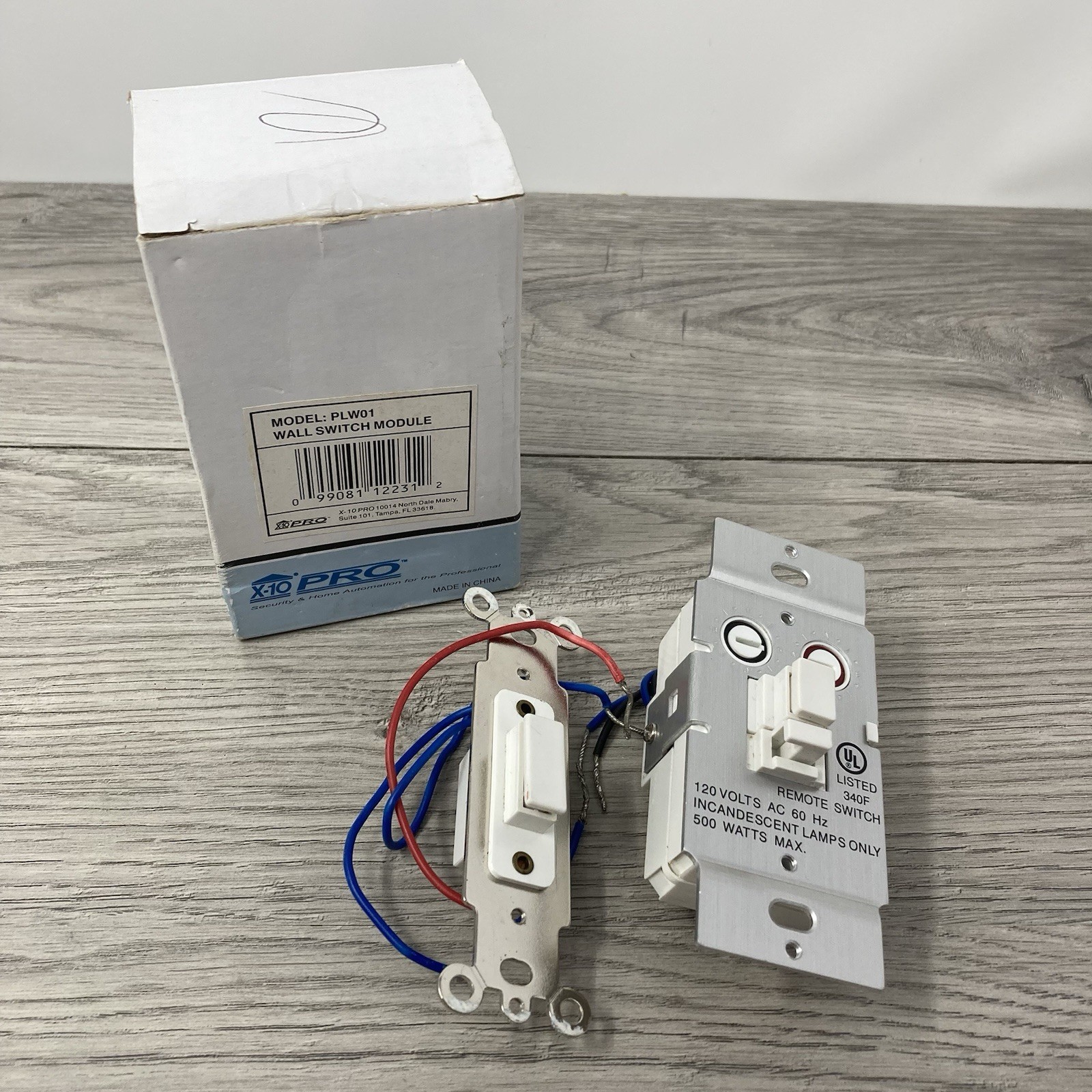 X-10 PRO PLW01 Home Automation Wall Switch Module & PCW03 Replacement Switch