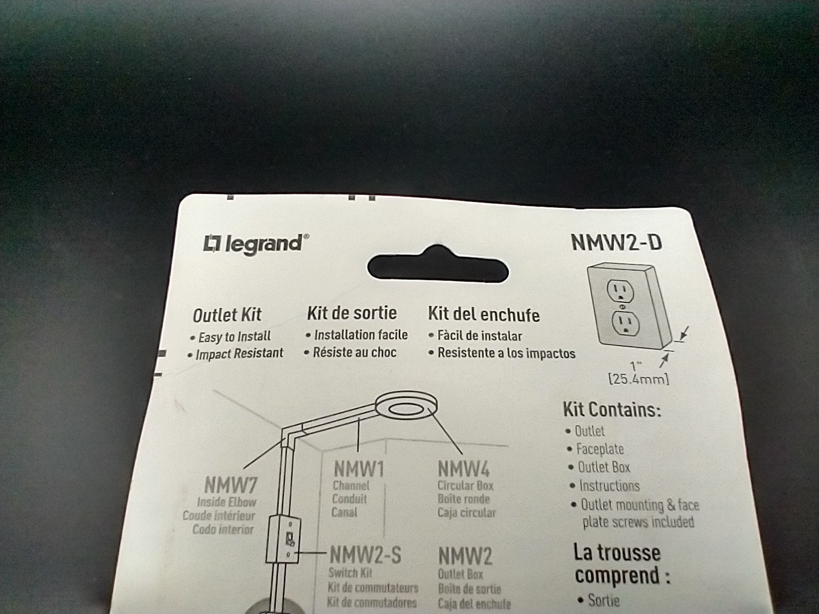 Legrand NMW2-D Wiremold Raceway Extending Power Nonmetallic Plastic White NEW