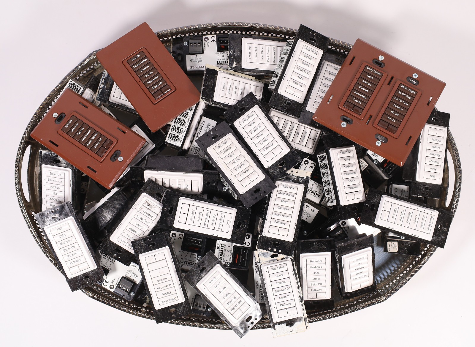 (Lot of 46) Lutron ST-NB-NONE 8 Button Switches