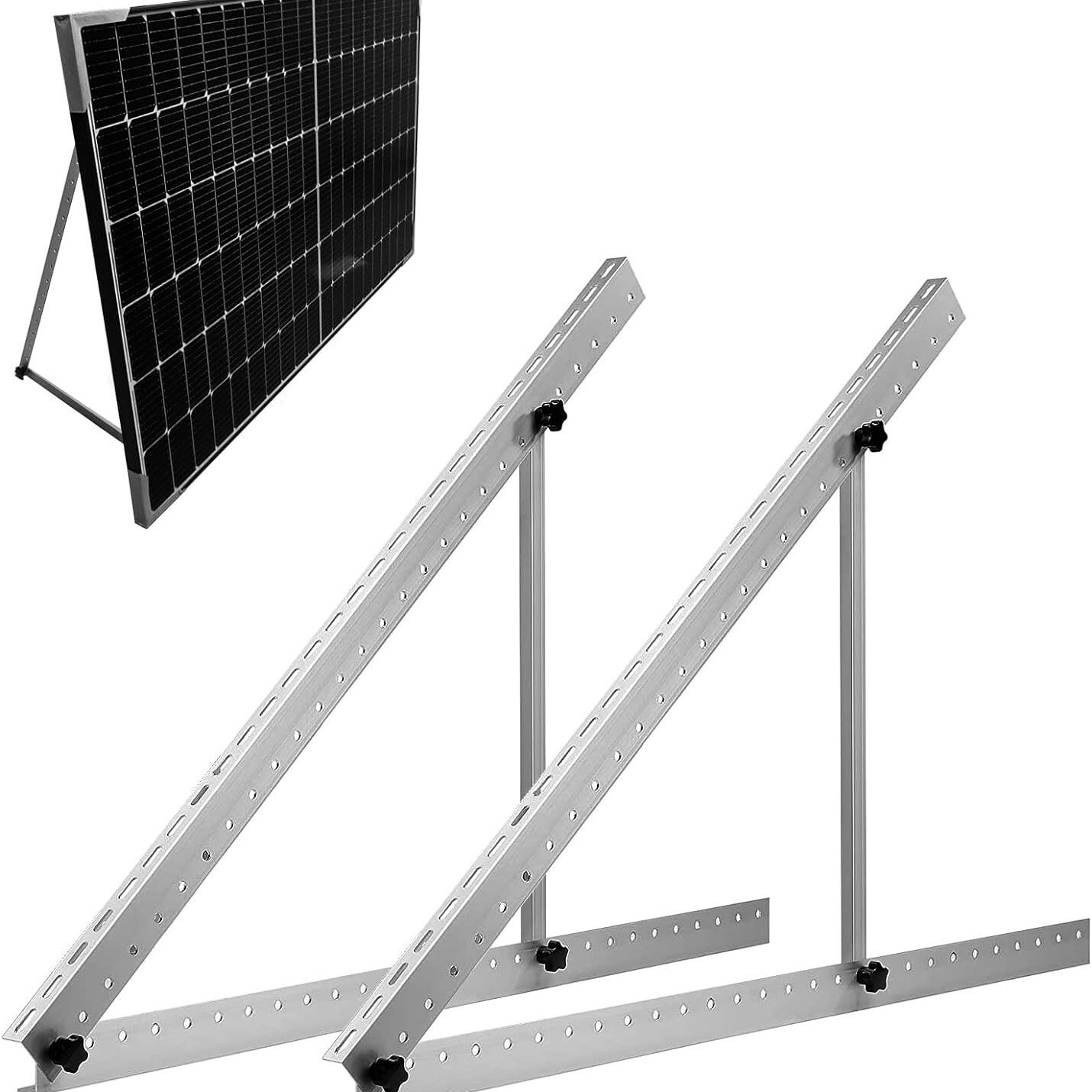 2 Set Adjustable Solar Panel RV Tilt Mounting Rack Bracket Rooftop Flat Surface