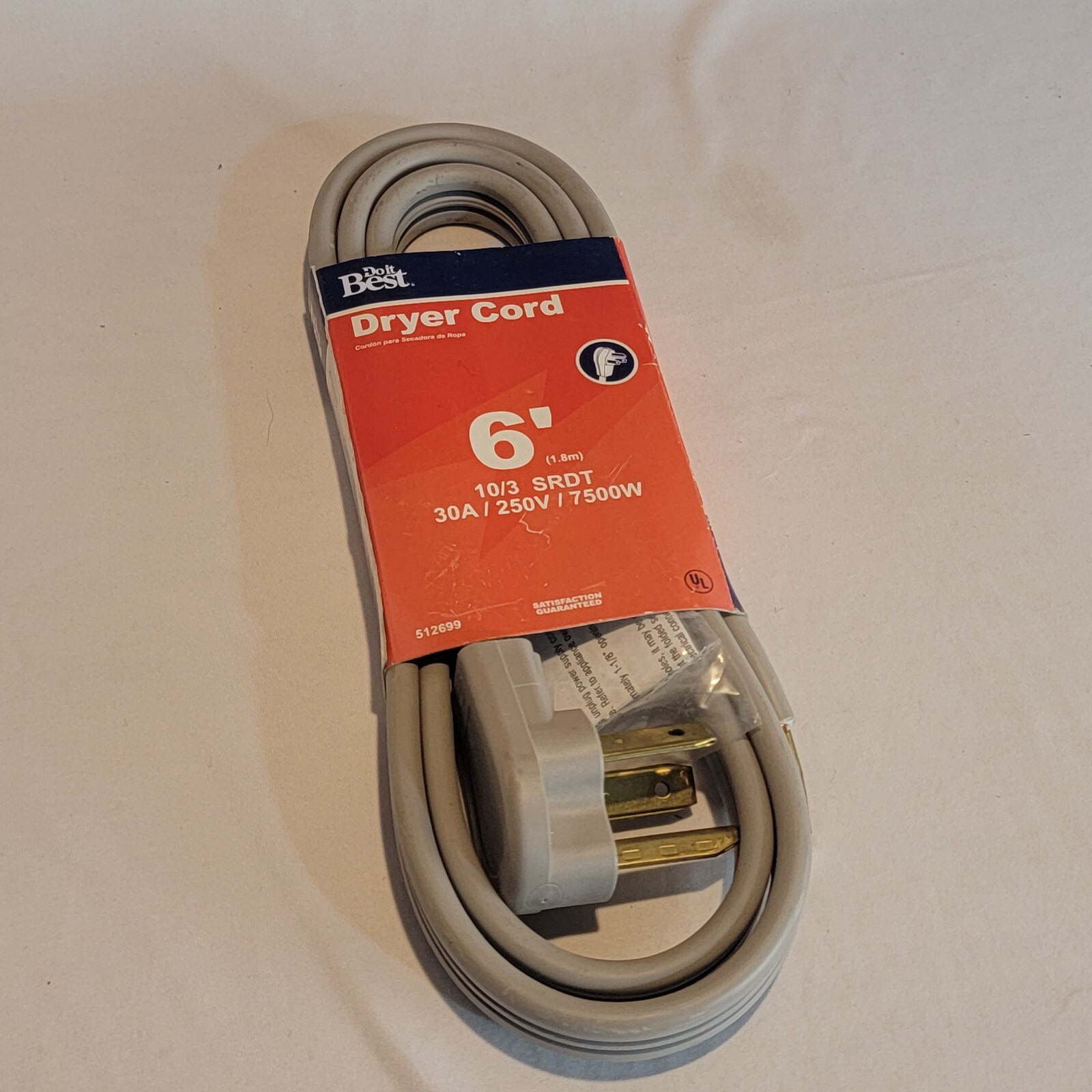 Do it Best 6 Ft. 10/3 30A 250V 7500W Dryer Cord DRC-SRDT-103-6