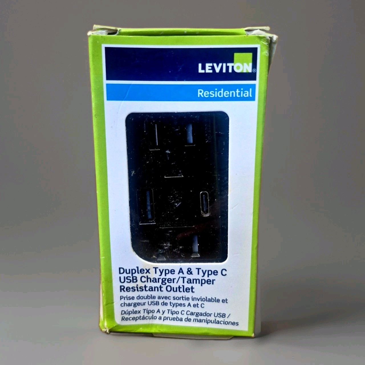 Leviton T5633-B Brown Duplex Outlet Tamper Resistant w/ USB-A & USB-C 15A
