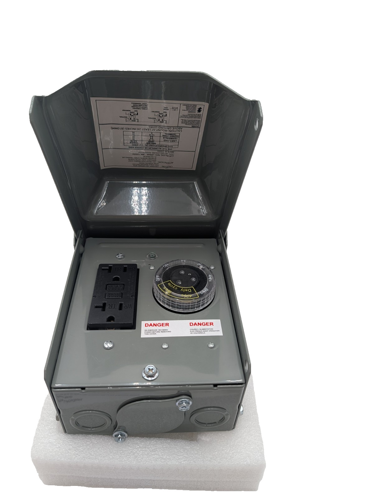 DEWENWILS 20A Outdoor Timer Outlet Box GFCI Weatherproof 2500W