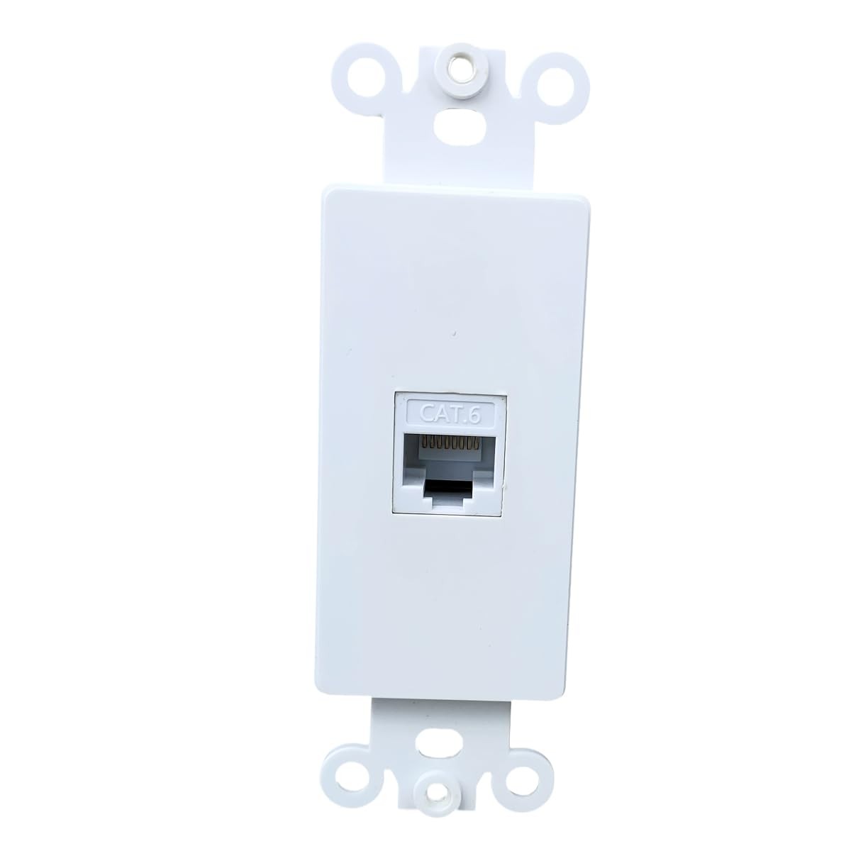1-Port CAT6 Ethernet Decora Wall Plate Insert Female to Female Keystone