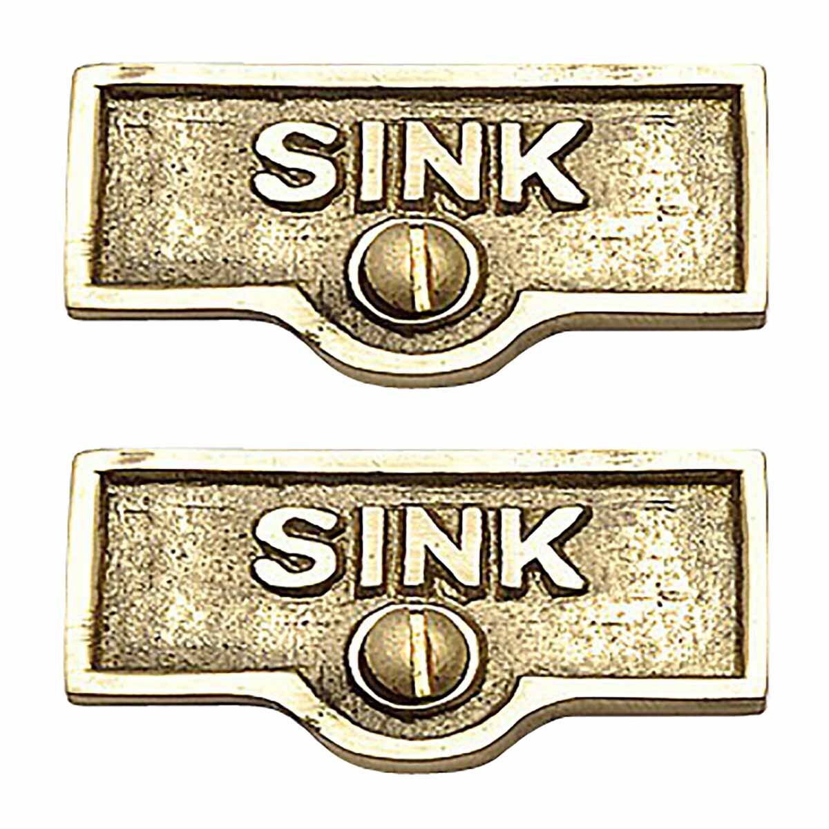 Switch Plate Tags “SINK” Name Sign Label Lacquered Pack of 2 Renovators Supply
