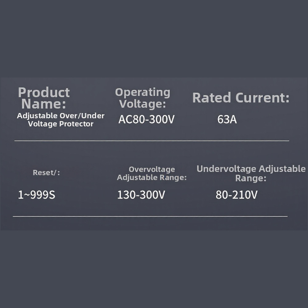 PA66 Overvoltage Protector AC 80-300V 63A for Shutter and Heating Systems