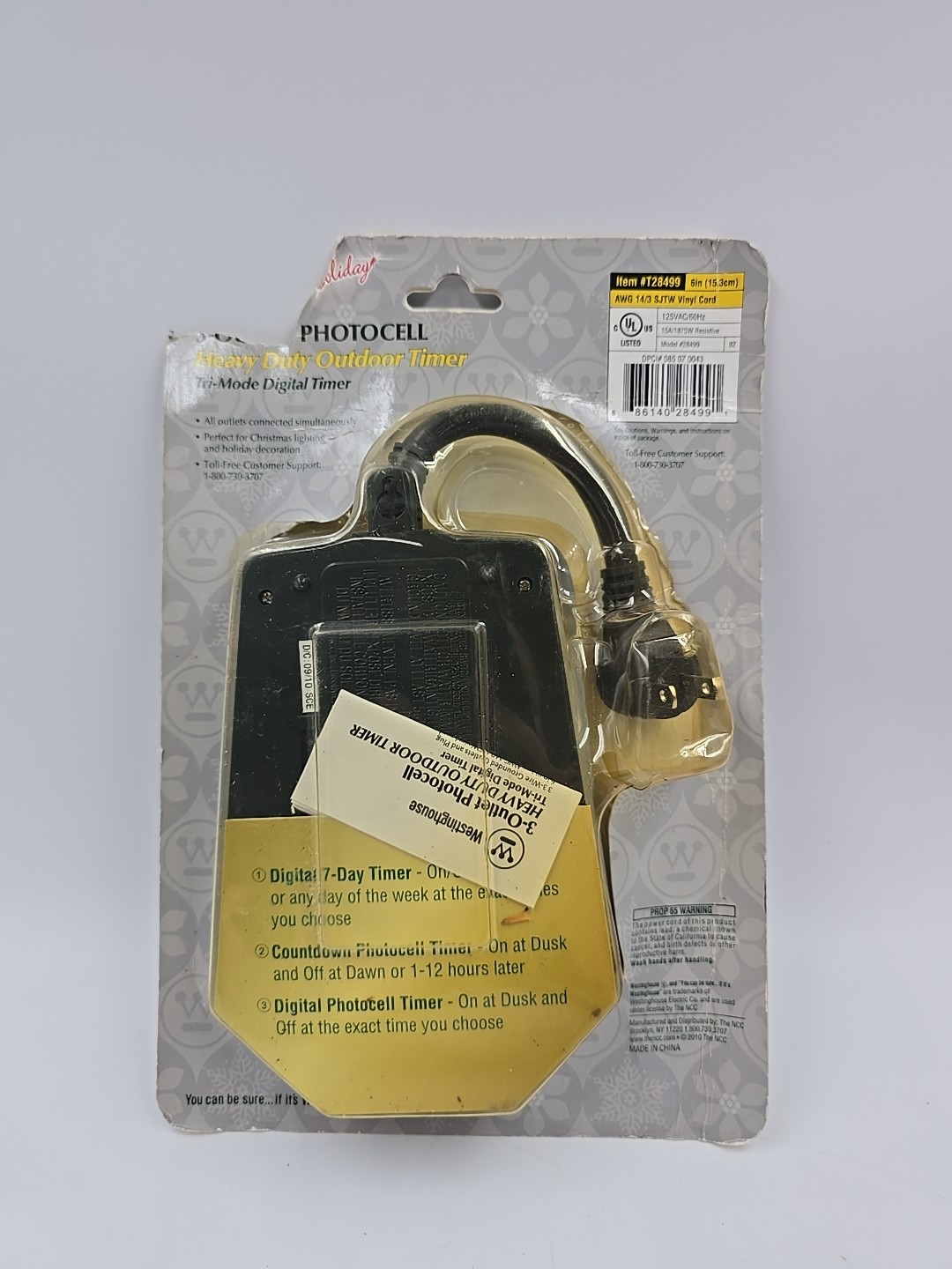 Westinghouse Outdoor 3 Outlet Heavy Duty Tri-Mode Digital Timer Model T28499