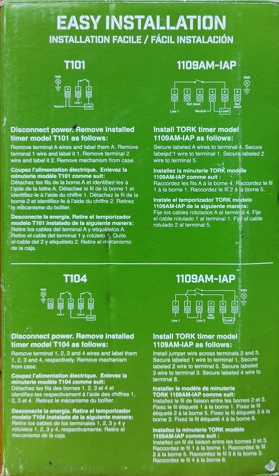 Tork 1109AM-IAP ~ Universal Replacement Timer Mechanism Only 120/208-240/277Vac