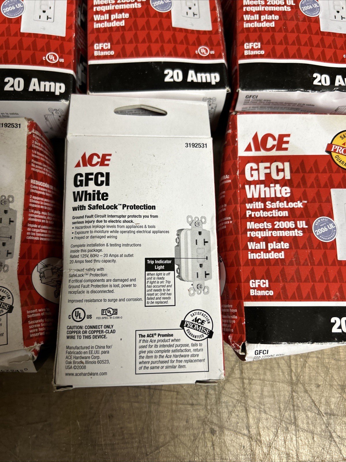 6 PK 20AMP GFCI GFI Safety Outlet Receptacle w/ Wall Plate LED Indicator