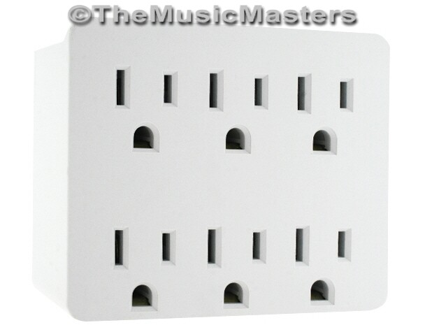 Electrical Socket 6-Way Power Splitter Tap 6 Outlet AC Wall Plug Adapter Cover