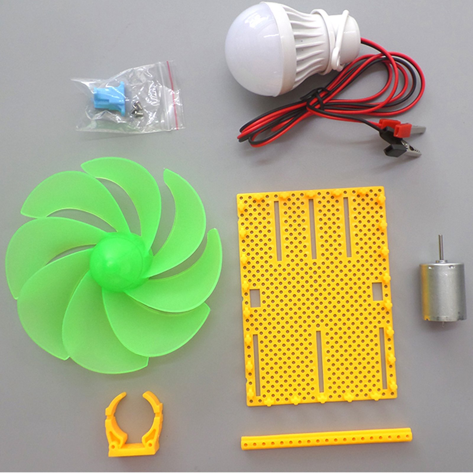 DIY 12CM Mini Wind-Turbine Motor Blades Bulb Power Energy Alternative Generator