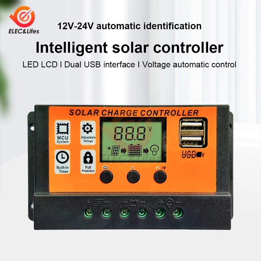 100A Solar Panel Regulator Charge Controller Auto Focus Tracking 12/24V US