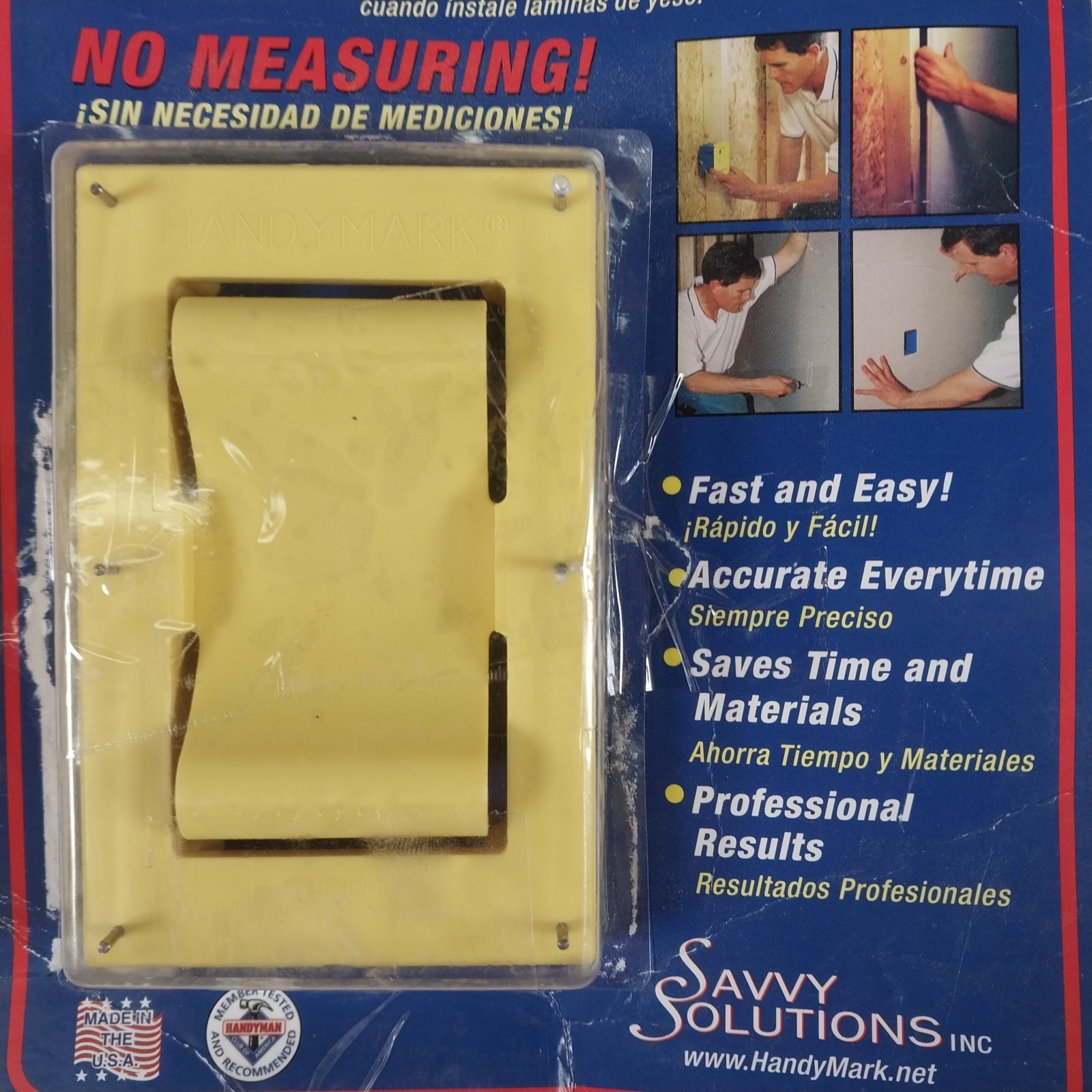 HandyMark Electrical Outlet Box Cutout Jig ABS Plastic Drywall Marking Tool USA