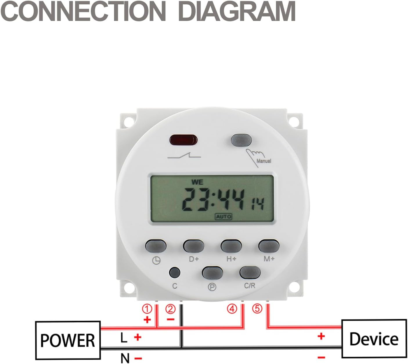 Time Switch Relay,Digital LCD Programmable Timer,12V DC/AC Input,200-250V 16A Ou