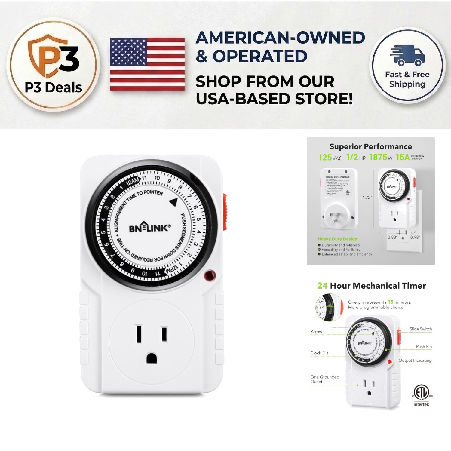 Compact 24-Hour Plug-in Timer – Versatile for Aquariums and Indoor Lighting