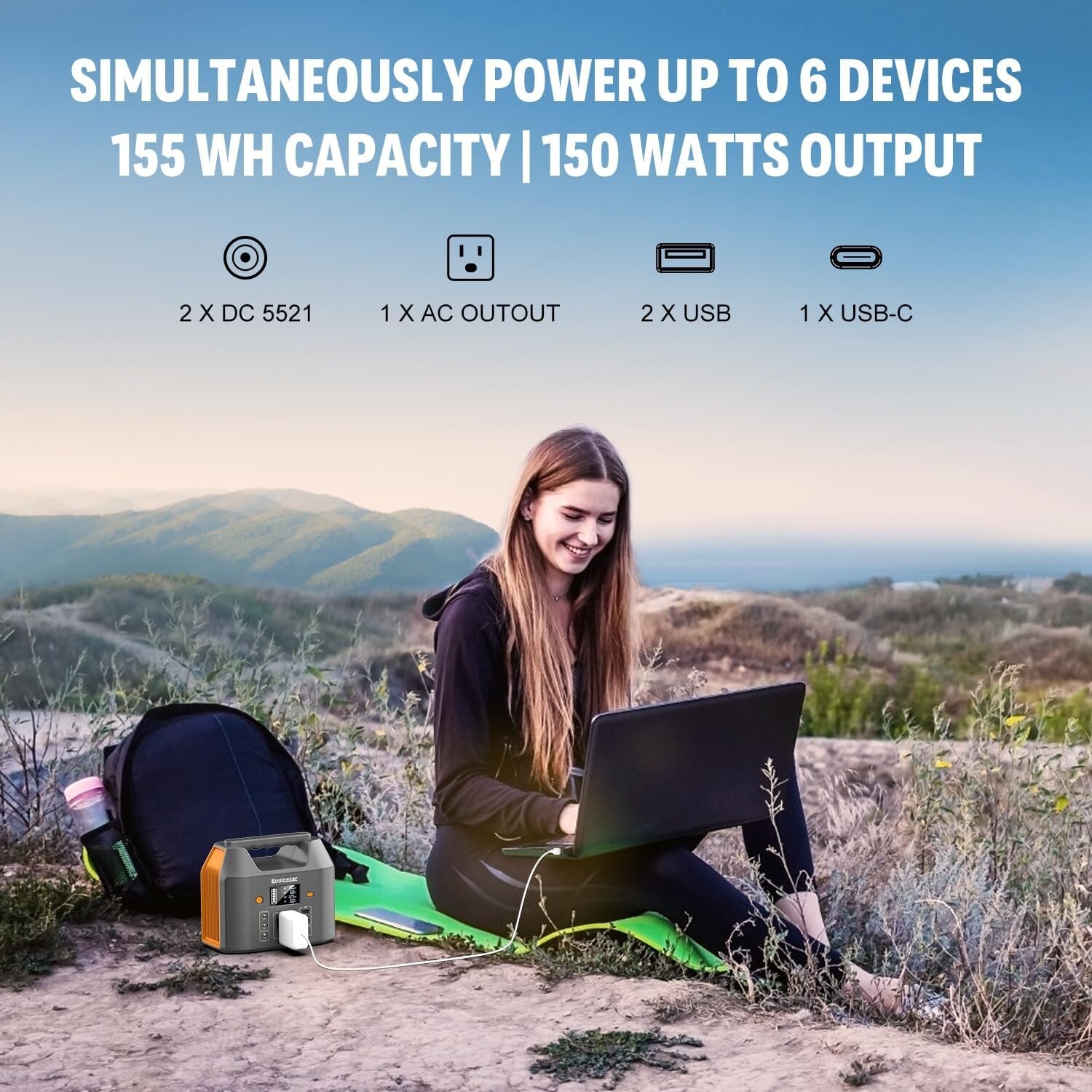 Open Box EnginStar 150W 155Wh Portable Power Station, 110V Power Bank