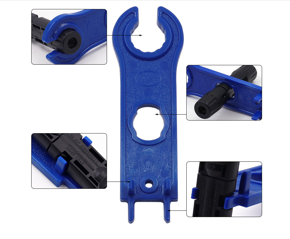 4PCS MC-4 Solar Connector Tool for Spanner Wrench PV Panel Wire Connect Blue