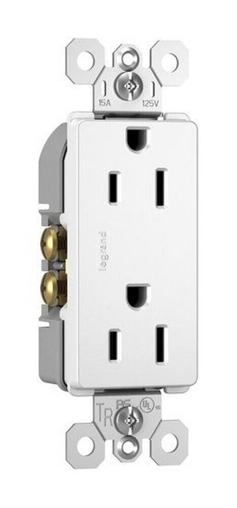 Radiant – 15A 125V Duplex Tamper-Resistant Outlet Receptacle-White Finish