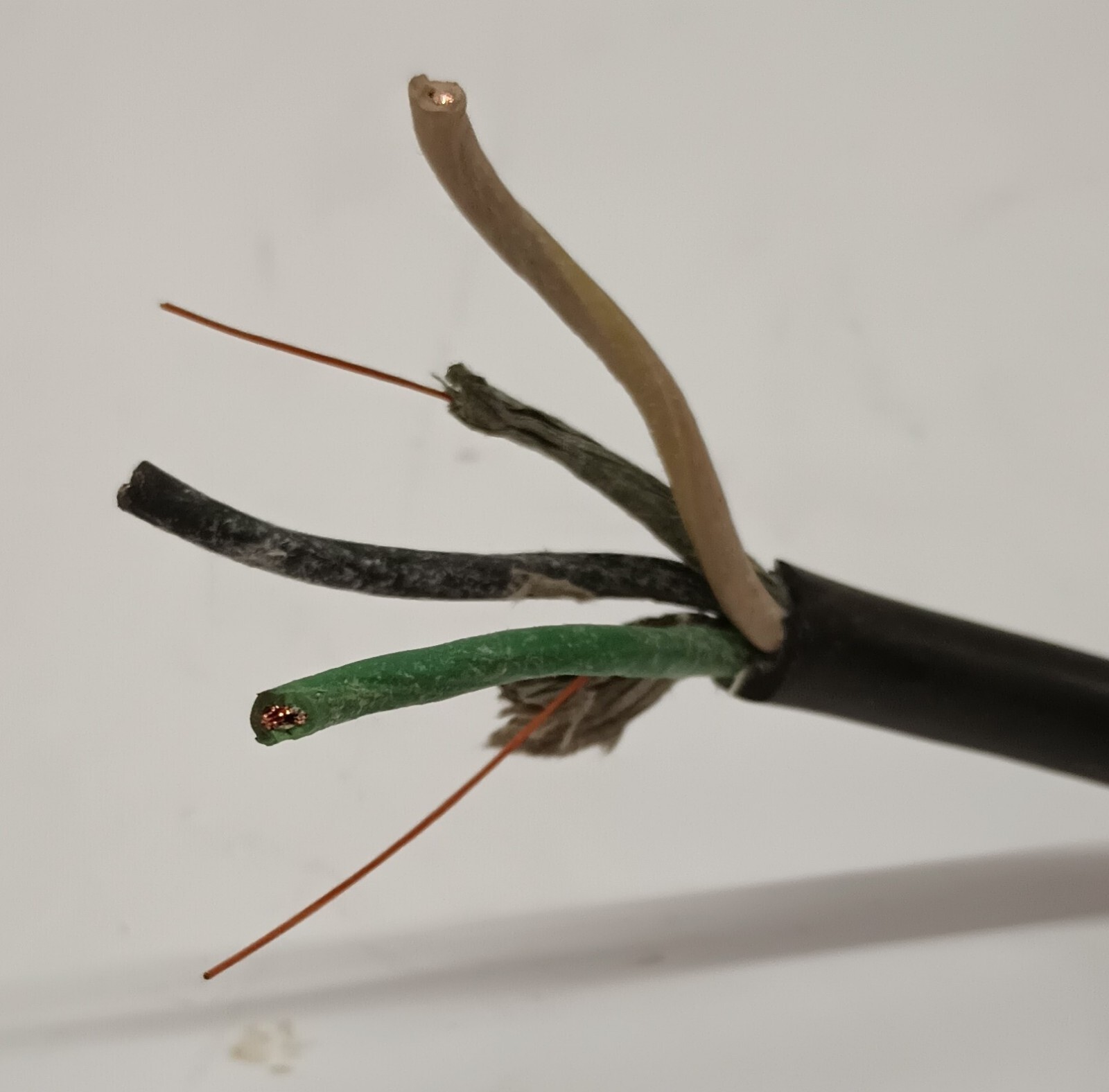 Vtg 5 Wire Leviton 53 ft extension cord metal outlet box cracked duplex no plug