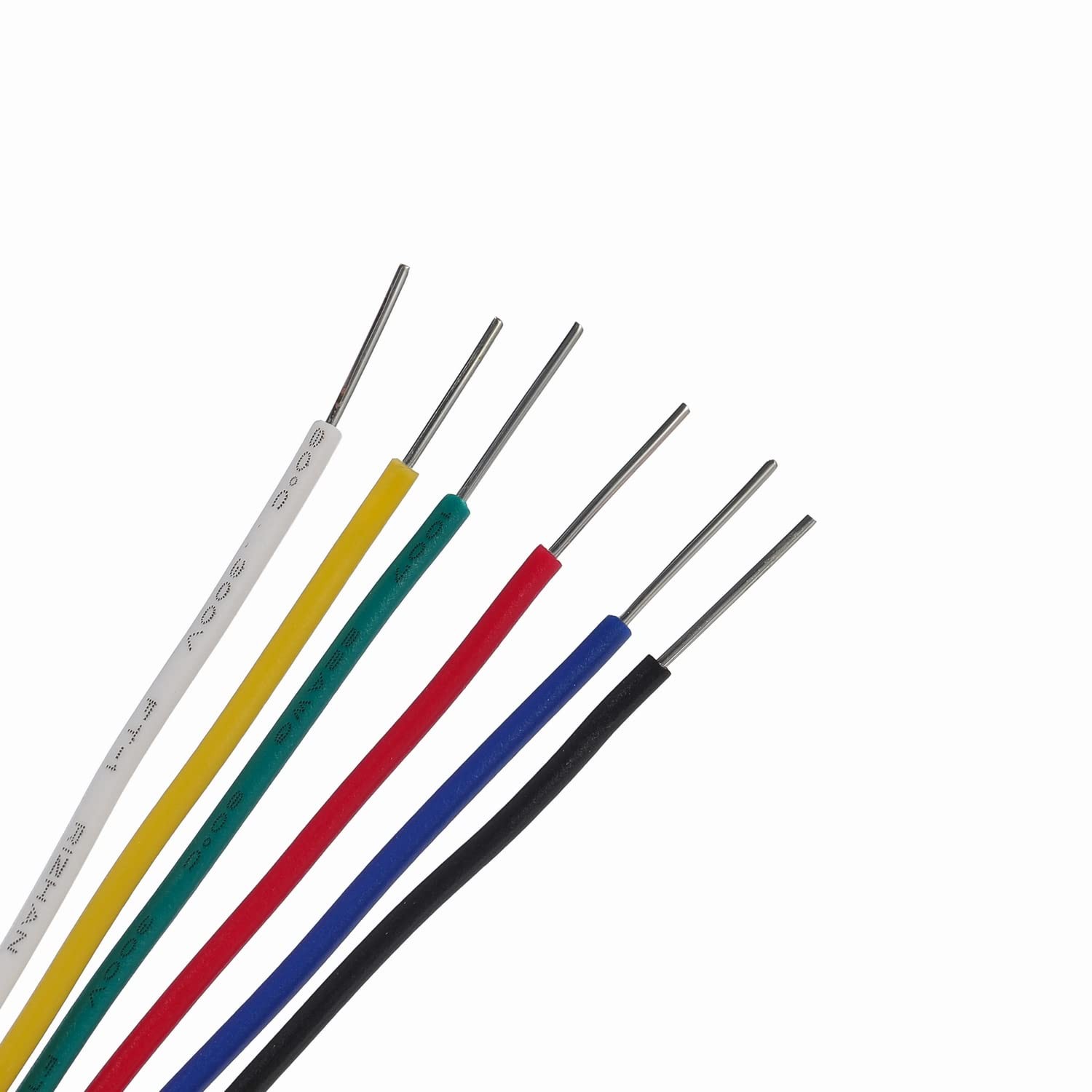 20 AWG Solid Wire 6 Colors 26ft Each (156ft Total), Red, black, green,…