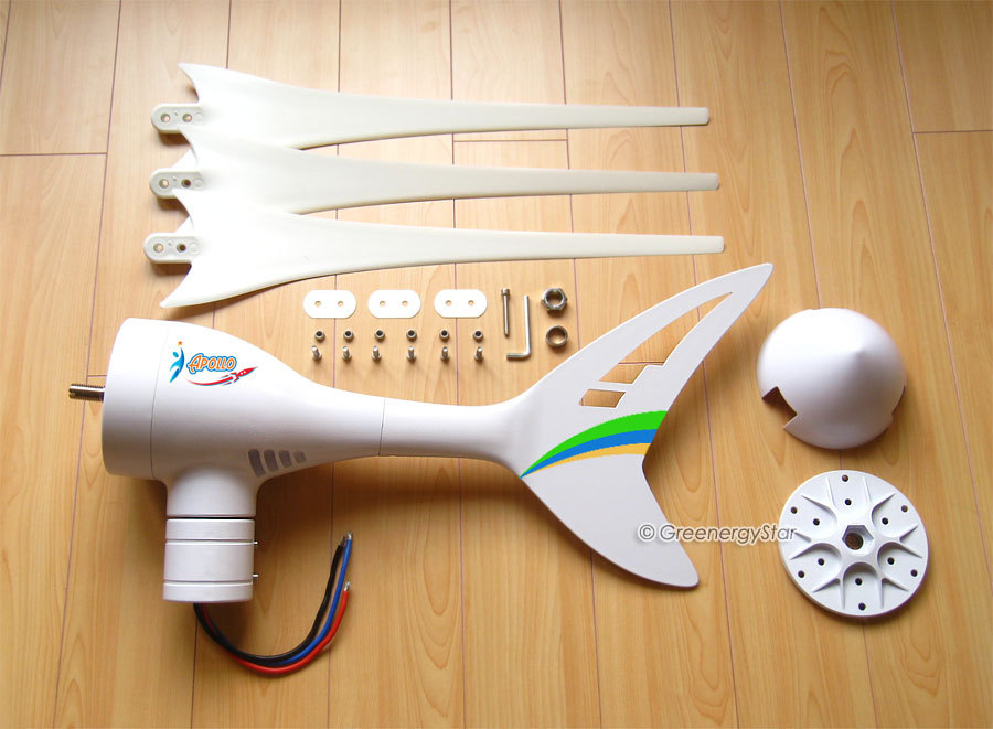 Apollo 550 W Watt 24 V AC (3Blades) Wind Turbine Generator Land/Marine Use