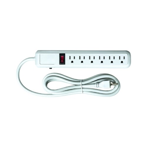 Voltec 11-00223 6ft 6-Outlet SJT Power Strip 15A Lighted Switch