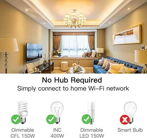 Treatlife Smart Dimmer Single Pole Wall Switch, 400W, White, 4 Pack
