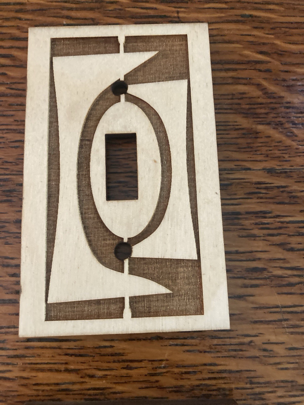 Mid-Century Modern Inspired Switch Plate Cover, Maple Ply Parus Motif