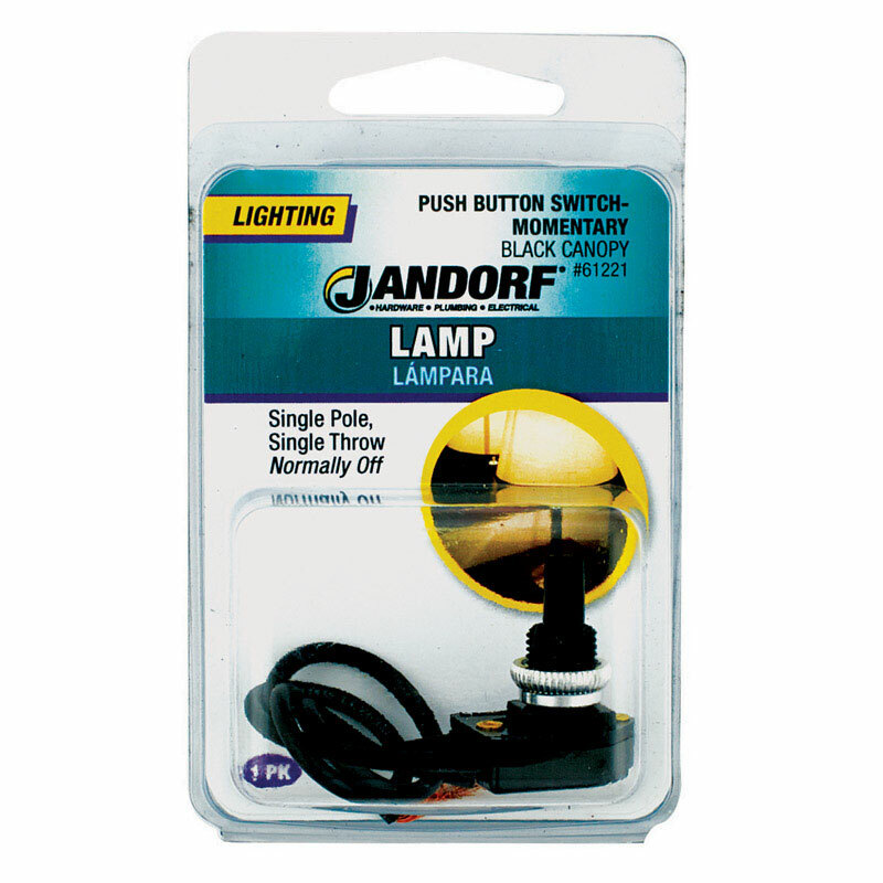 Jandorf Lighting Lamp PUSH BUTTON SWITCH 1 pk Momentary Black Single Pole 61221
