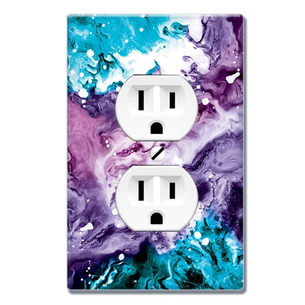 Three (3) Multicolored ~ Splatter Pattern ~ Plastic Outlet Covers ~ 2.75″ x 4.5″