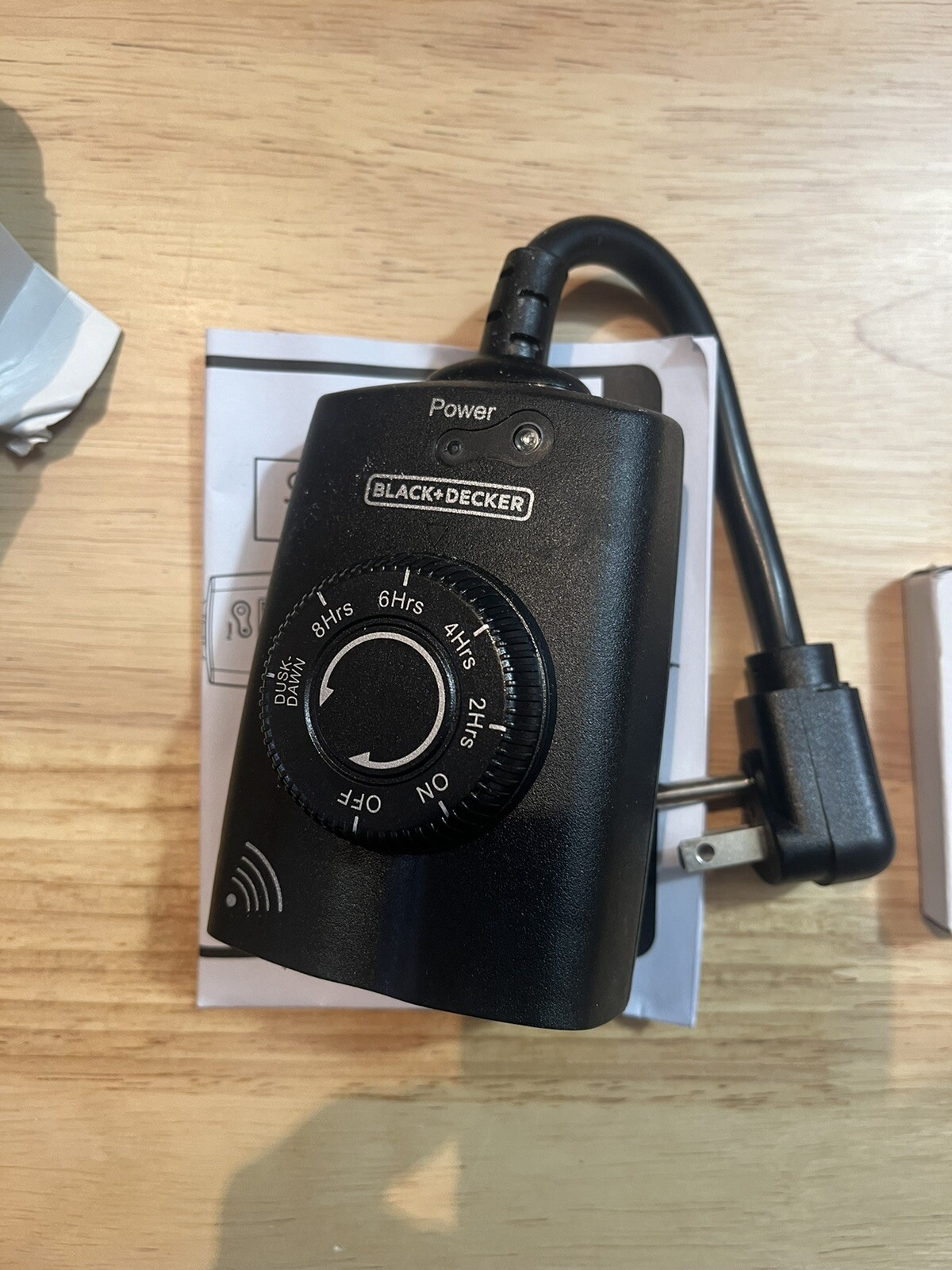 Black+Decker Outdoor Wireless Remote Control Outlet Dusk To Dawn Timer Weatherpr