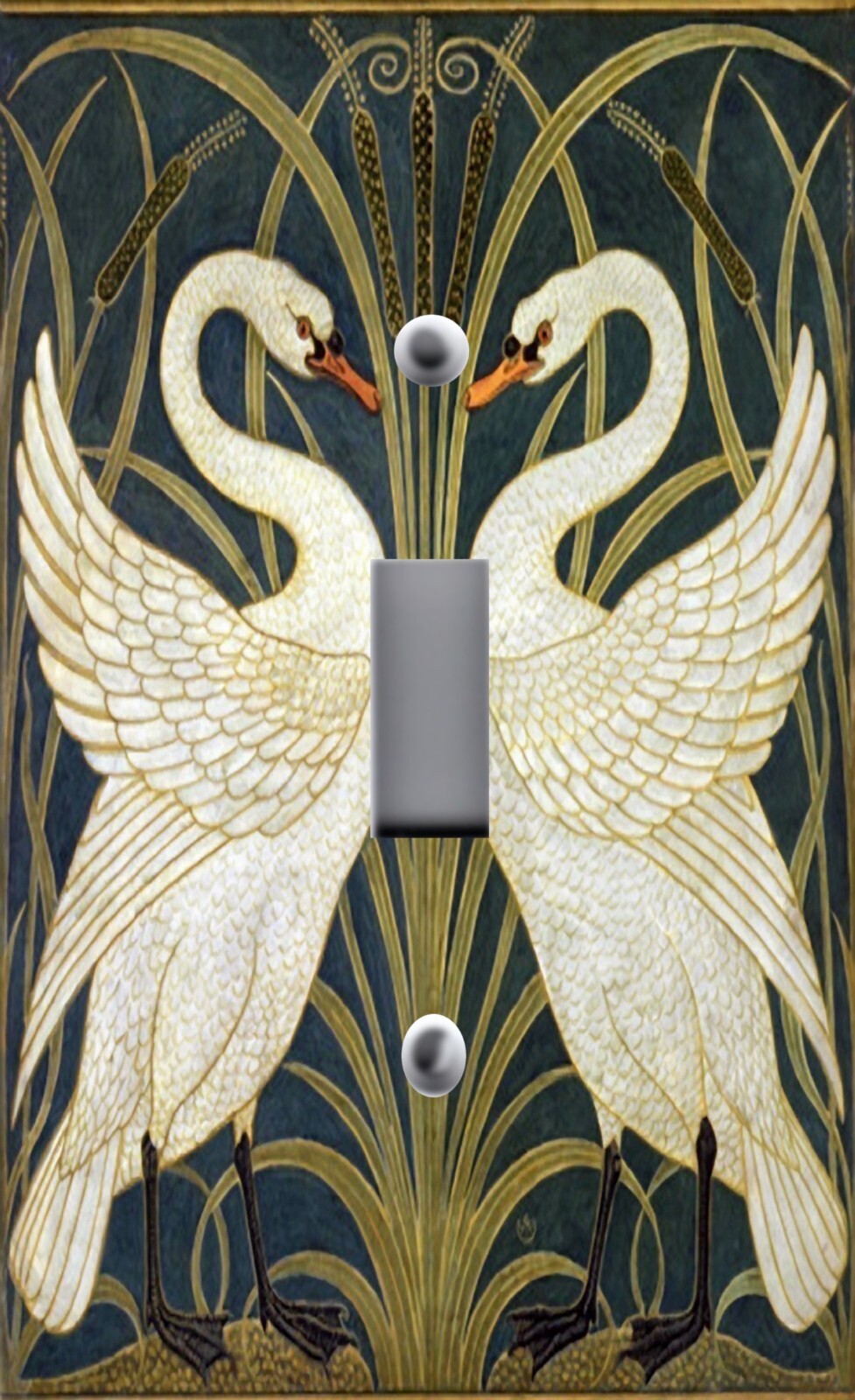 BEAUTIFUL LOVE SWANS LIGHT SWITCH OUTLET WALL PLATE RETRO NOUVEAU ART ROOM DECOR