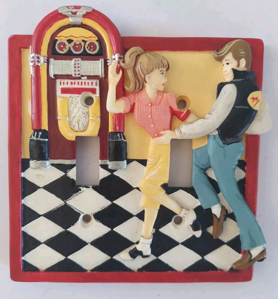 Double Switch Wall Plate 60’s Diner Decor “Happy Days”