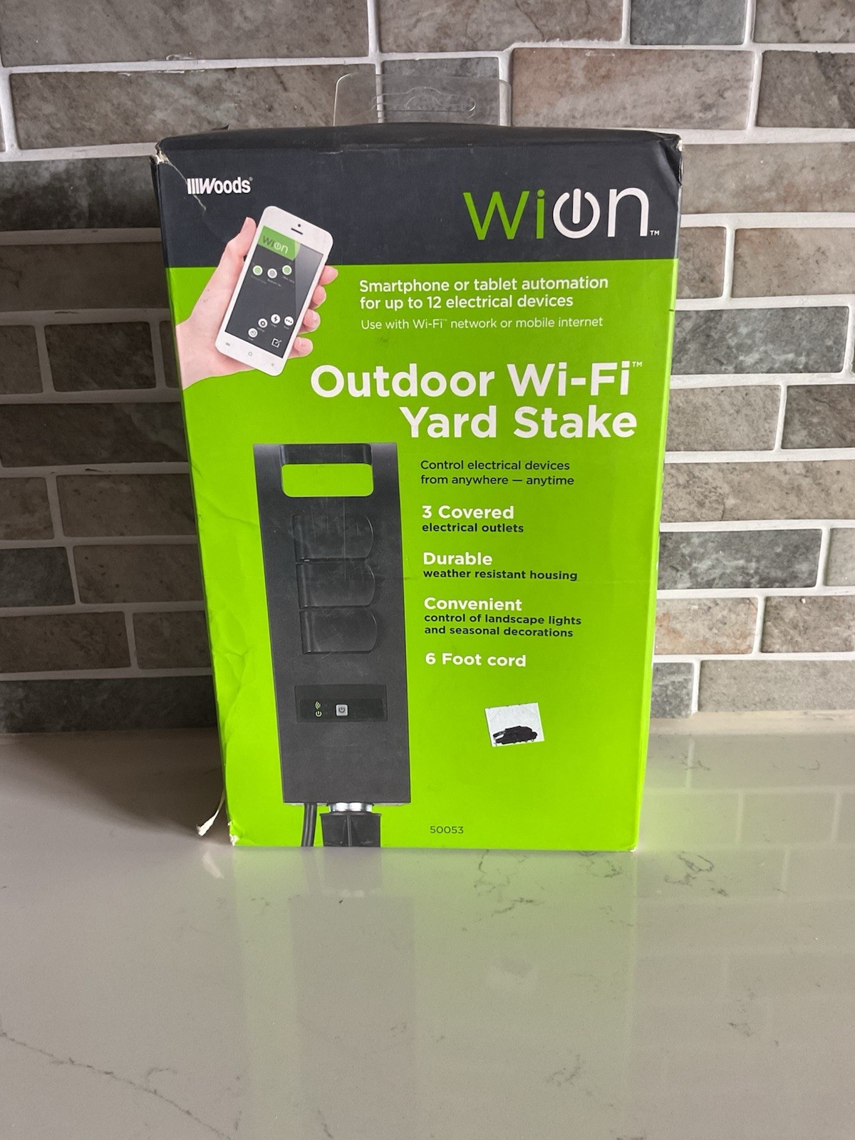 Woods WiOn Outdoor Wi-Fi 3-Outlet Plug-In Yard Stake (50053)
