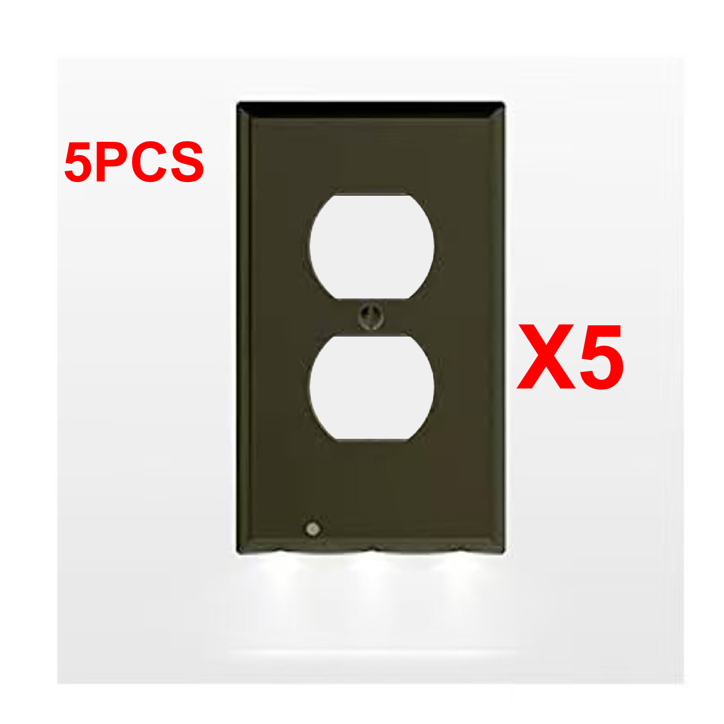 5 PCS / 10PCS Outlet Night Light with Built-In LED Light White / Black Duplex