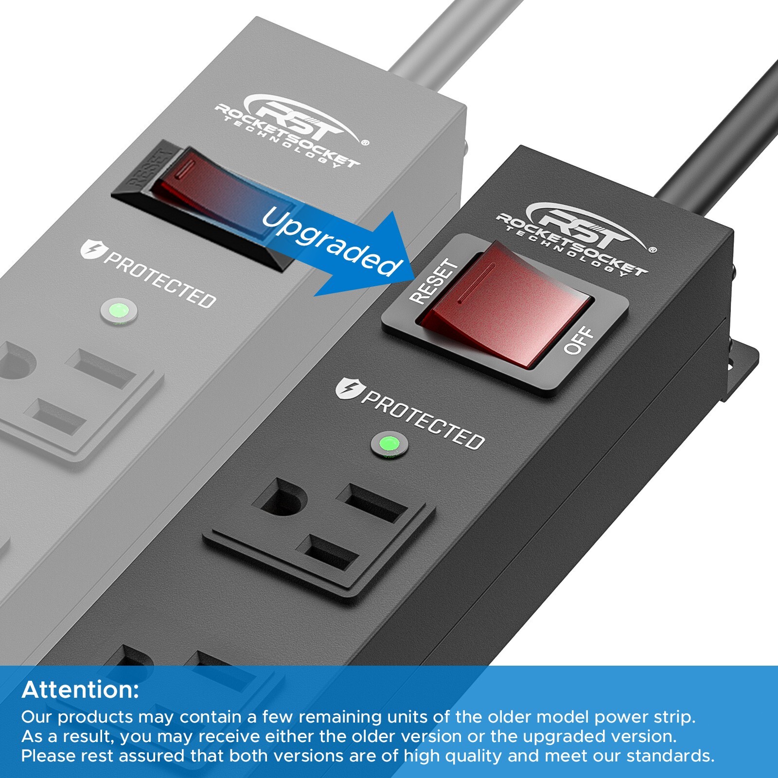 6 Socket Heavy Duty Power Outlet with Surge Protector, ETL Certified 6FT Cord